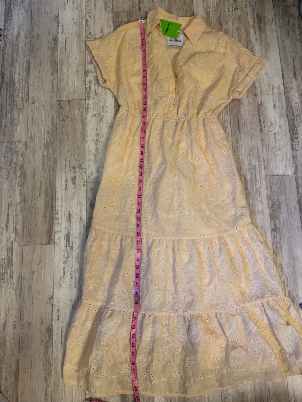 Sam Edelman Butter Yellow Eyelet Midi Dress - Picture 10 of 10